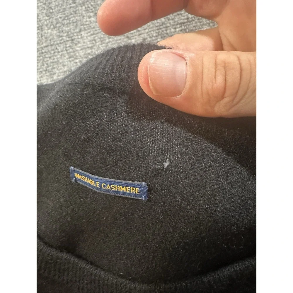 Polo Ralph Lauren Men's XXL ? Black Washable Cashmere Pullover Sweater L/S